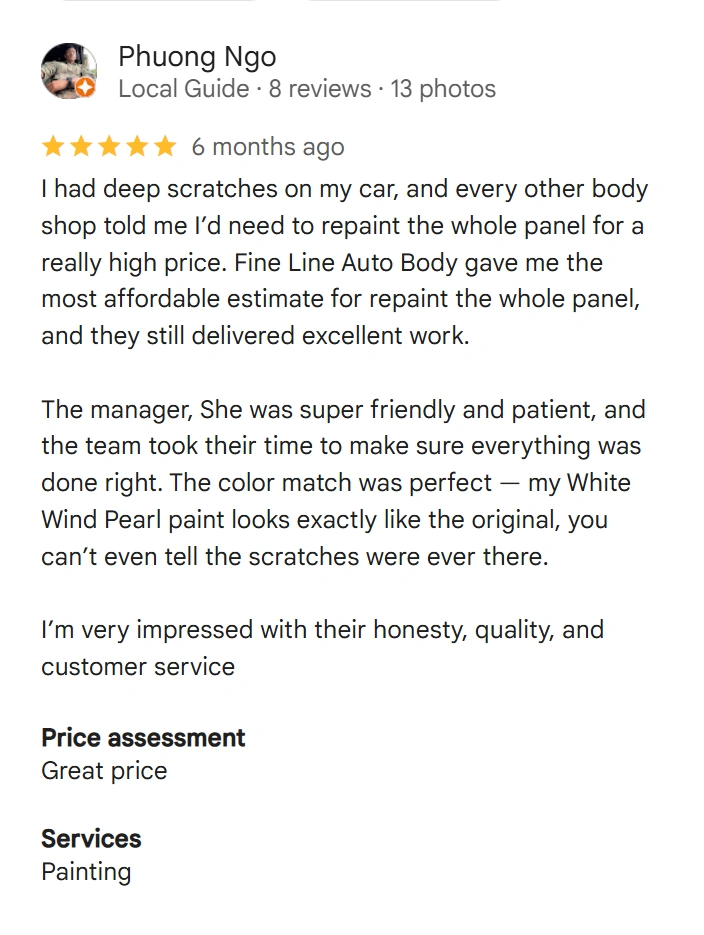 Google Review from Phuong Ngo