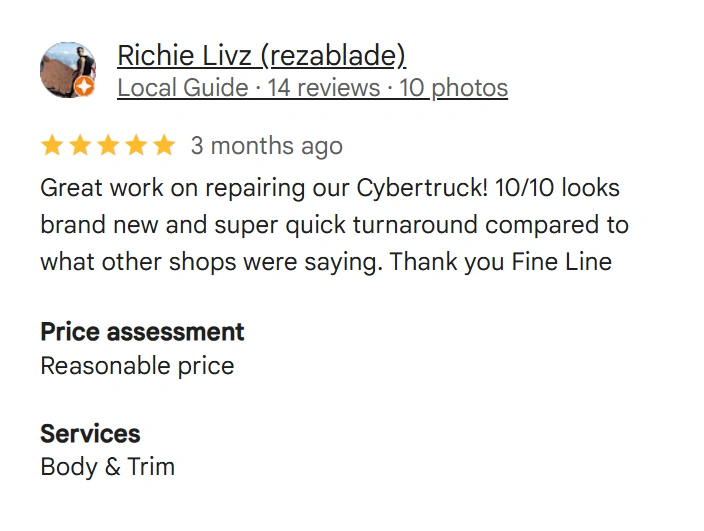 Google Review from Richie Livz