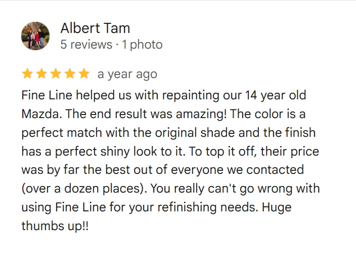 Google Review from Albert Tam