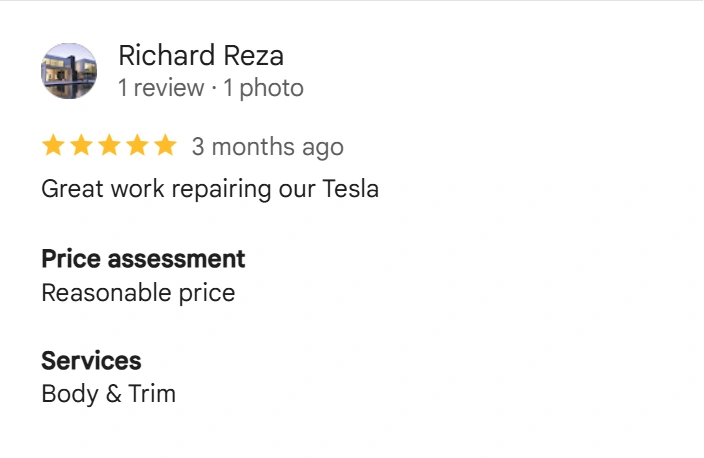 Google Review from Richard Reza