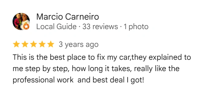 Google Review from Marcio Carneiro
