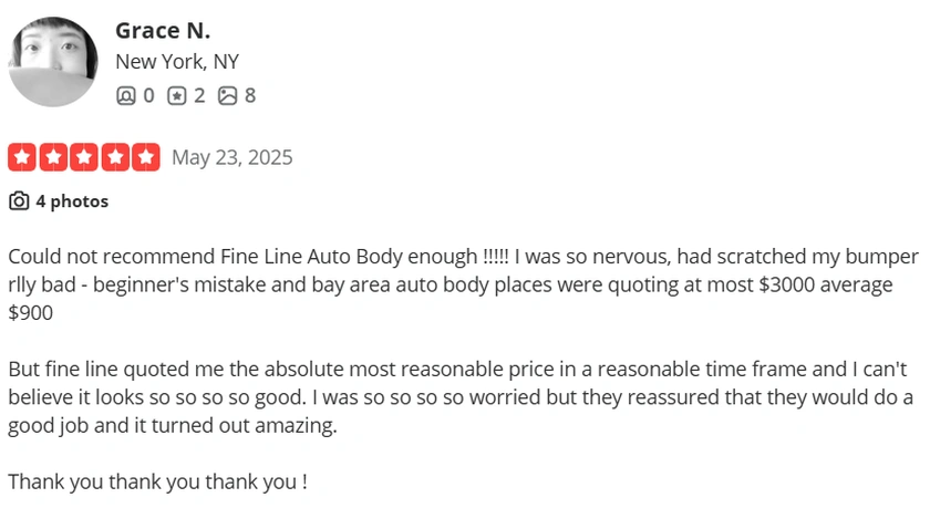 Yelp Review from Grace N.