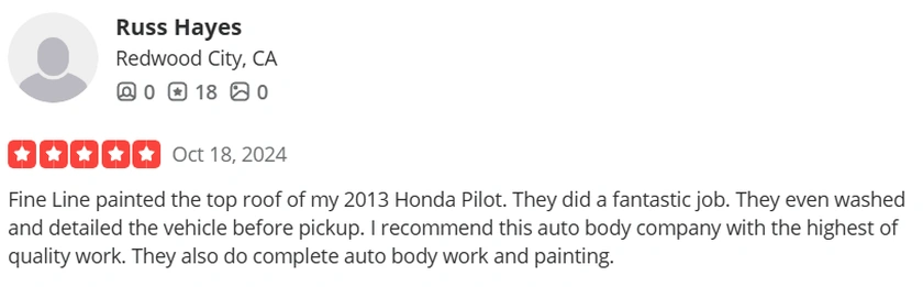 Yelp Review from Russ Hayes