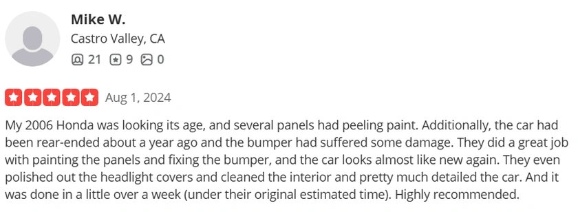Yelp Review from Mike W.