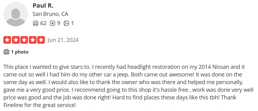 Yelp Review from Paul R.